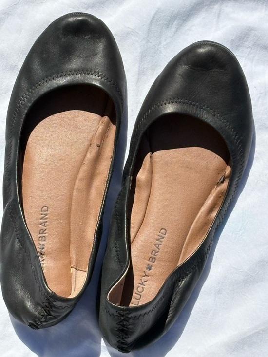 Lucky Brand Shoes - Lucky Brand Black Leather Ballet Flats with Elastic Heel